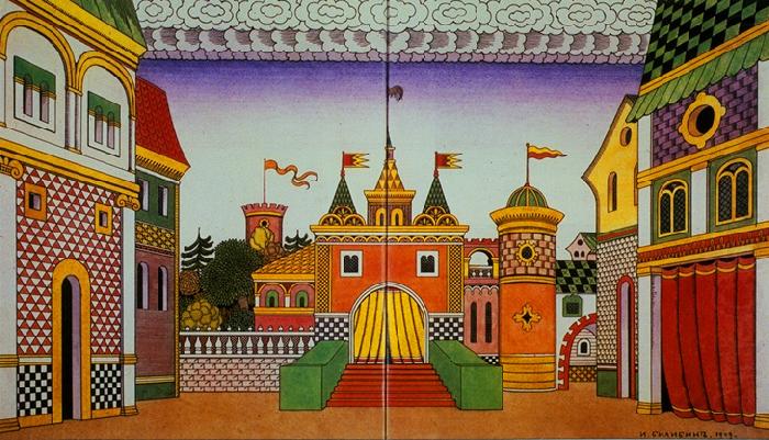 Ivan Bilibin Stage-set for the opera The Golden Cockerel 1909 china oil painting image